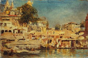 Ansicht der Ghats in Benares, 1873