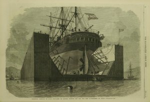 Schwimmender Ponton oder Dock, vorbereitet von Messrs. Rennie und Sohn für die Regierung von Spanien von Edwin Weedon