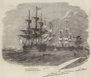 HM Divisionsschiffe der Kanonenbootflottille, vor Anker bei Ryde von Edwin Weedon