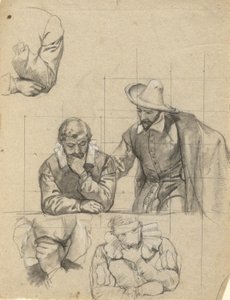 Unidentifizierte Gruppe, Skizze für die Unterzeichnung des Vertrags in der Kabine der Mayflower
