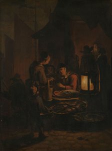 Fischmarkt bei Nacht von Egbert van der Poel