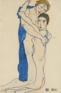 Freundin, Rosa-Blau von Egon Schiele