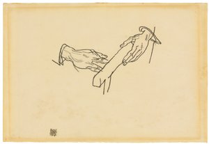 Handstudie, Dr. Viktor Ritter von Bauer, 1917 von Egon Schiele