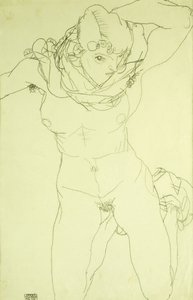 Kniender Akt von vorn, 1914