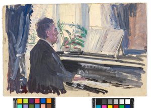 Leopold Czihaczek am Klavier (Skizze)