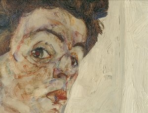 Selbstbildnis mit Lampionfrüchten von Egon Schiele