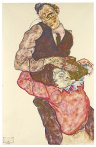 Zwei Liebende Selbstporträt mit Wally, 1914-1915