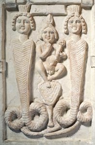 Harpokrates auf Lotus, koptisch (Kalkstein) von Egyptian