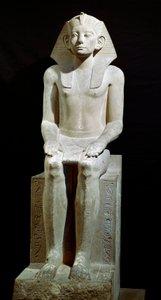 Ägyptische Antiquitäten: Kalkstein-Statue des Pharao Amenemhet III.