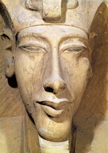 Büste von Amenophis IV. (Echnaton) (ca. 1364-1347 v. Chr.) aus dem Tempel von Amun, Karnak, ca. 1353-1337 v. Chr. (Detail)