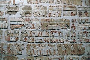 Ägypten, Theben, Luxor, Tempel von Karnak, Talatat-Mauer aus dem Tempel von Amenhotep IV.