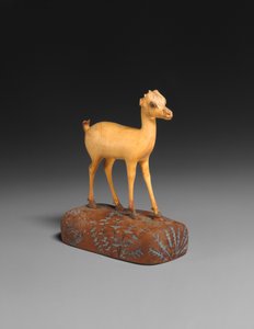 Gazelle, ca. 1390-1353 v. Chr. (Elefanten-Elfenbein, Holz, blaue Pigmenteinlage) von Egyptian 18th Dynasty