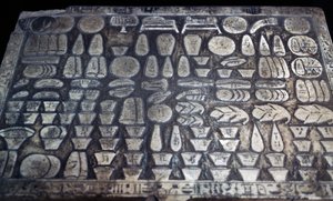 Opfertisch, ägyptische Zivilisation, Neues Reich, Dynastie XVIII (Detail) von Egyptian 18th Dynasty