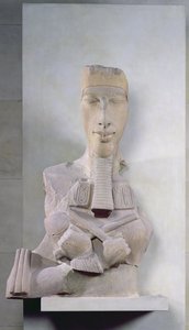 Osiridensäule von Amenophis IV. (Echnaton) aus Karnak, Amarna-Periode, Neues Reich, ca. 1353-37 v. Chr. (Sandstein)