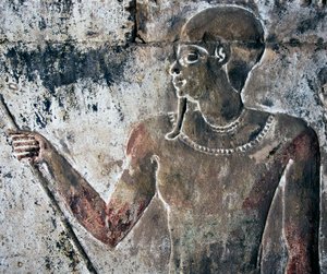 Bemaltes Relief, Totentempel der Hatschepsut, Deir el-Bahri, Luxor, Theben (Unesco-Welterbeliste)