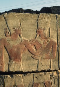 Bemaltes Relief, Tempel des Amun, Karnak-Tempelkomplex (UNESCO-Welterbeliste)