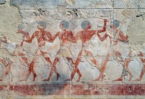 Prozessionsszene, Ostwand, Oberer Hof, Totentempel der Hatschepsut, Deir el-Bahari, Thebanische Nekropole