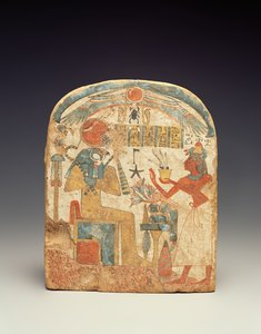 Stelen, die den Verstorbenen vor Horus darstellen, aus Luxor, Neues Reich