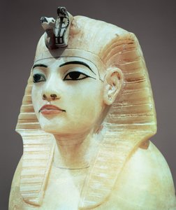 Stopfen einer der Kanopenurnen, aus dem Grab von Tutanchamun (ca. 1370-52 v. Chr.) Neues Reich (Alabaster)