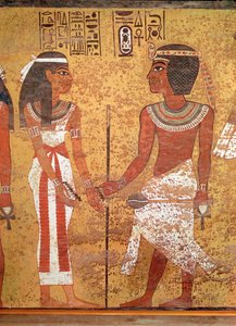 Tutanchamun (ca. 1370-1352 v. Chr.) und seine Frau, Anchesenamun, aus seinem Grab, Neues Reich