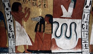 Wandmalerei, Grab von Sennedjem, Tal der Könige, Luxor, Theben (UNESCO-Welterbestätte) von Egyptian 18th Dynasty