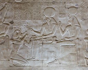 Basrelief, Tempel von Seti I, Abydos, Ägypten von Egyptian 19th Dynasty
