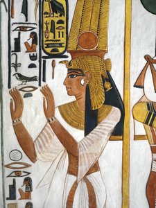 Ägypten, Theben, Luxor, Tal der Königinnen, Grab von Nefertari, Anbau an die Vorkammer, Wandmalereien, Königin