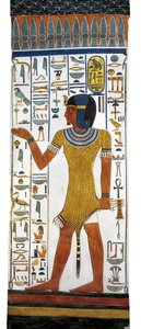 Ägypten, Theben, Luxor, Tal der Königinnen, Grab von Nefertari, Wandmalerei auf einer Säule in der Grabkammer aus der 19. Dynastie