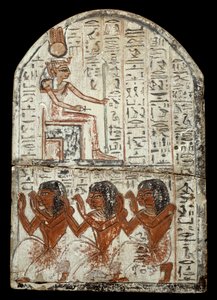 Ägyptische Antiquität: Stele des Bildhauers Ken, Handwerker in Deir el Medineh: Darstellung der Göttin Renenoutet (Nahrungsschlange). Epoche Ramses II (1290-1224 v. Chr.) von Egyptian 19th Dynasty