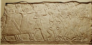 Relief, das einen Trauerzug darstellt, aus Saqqara (Kalkstein)