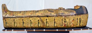 Sarg und Deckel der Mumie von Nesyamun, möglicherweise gefunden in Deir El-Bahri, Neues Reich, ca. 1100 v. Chr. von Egyptian 20th Dynasty