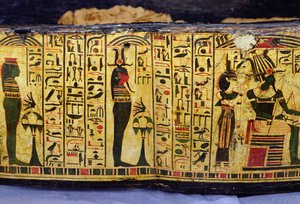 Detail der äußeren Sargbasis der Mumie von Nesyamun, möglicherweise gefunden in Deir El-Bahri, Neues Reich, ca. 1100 v. Chr. von Egyptian 20th Dynasty