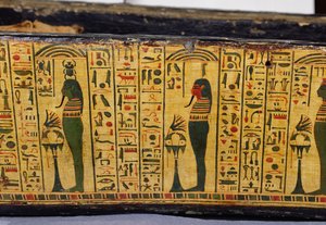 Detail der äußeren Sargbasis der Mumie von Nesyamun, möglicherweise gefunden in Deir El-Bahri, Neues Reich, ca. 1100 v. Chr. von Egyptian 20th Dynasty