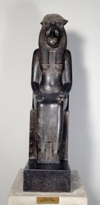 Ägyptische Antiquität: die Löwengöttin Sekhmet mit der Kartusche von König Sheshonq I. Statue aus schwarzem Granit. 950-929 v. Chr. Turin, Ägyptisches Museum von Egyptian 22nd Dynasty
