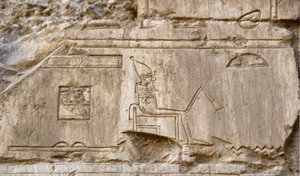 Ägyptische Antike: Relief, das die Gottheit Osiris darstellt. Grab von Ankh-Hor (Ankh Hor) (TT414) (26. Dynastie, 672-525 v. Chr.), Luxor (Theben), Ägypten