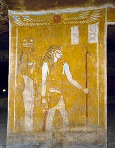 Wandmalereien aus dem Grab von Pa Nentwy von Egyptian 26th Dynasty