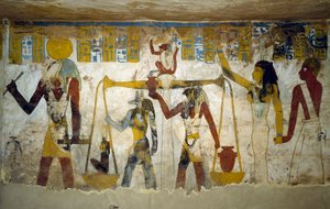 Wandmalereien aus der Grabkammer des Grabes von Pa Nentwy, Bahariya-Oase, Gizeh, Ägypten. Ägyptische Zivilisation, 26. Dynastie, 663-525 v. Chr.