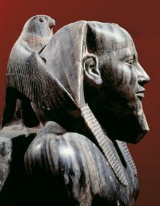 Ägyptische Zivilisation, Altes Reich, 4. Dynastie. Dioritstatue des Pharaos Khafre (Chephren). Aus Gizeh