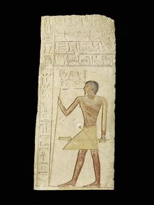 Relief, das Ankh-neb-ef darstellt, 2345-2181 v. Chr. (Kalkstein & Pigment) von Egyptian 6th Dynasty