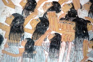 Altes Ägypten, Malerei, Klagende Frauen in der Trauerprozession, Grab von Ramose, Tal der Adligen, Theben