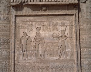 Ägyptische Antiquität: Ansicht der Flachreliefs des Tempels der Göttin Hathor in Denderah