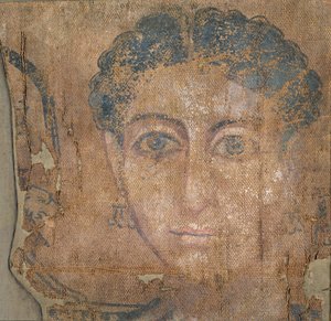 Kopf einer jungen Frau, um 100-300 von Egyptian Egyptian