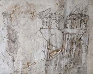 Skizzenzeichnung einer Gruppe von Männern, Grab von Ramose von Egyptian Egyptian