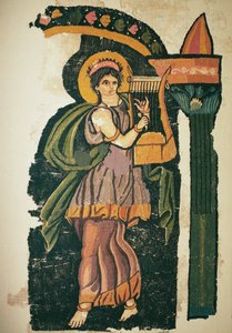 Frau, die eine Lyra spielt, 5.-6. Jahrhundert von Egyptian Egyptian