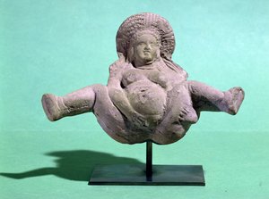 Statuette einer gebärenden Frau, gegeben an schwangere Frauen für eine erfolgreiche Entbindung, aus Alexandria (Terrakotta)