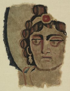Fragment eines Frauenkopfes, Koptisch von Egyptian School