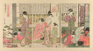 Regen am Morgen danach im Vergnügungsviertel (Seiro kinuginu no ame) von Eishōsai Chōki