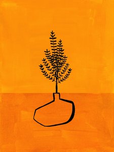 Oranger minimalistischer Pflanze