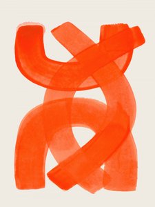 Lebendige orange Abstraktion von Ejaaz Haniff
