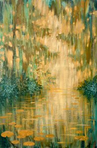 Goldene Teichreflexionen